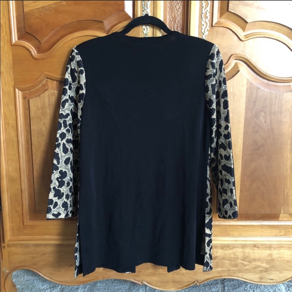 Misook Animal Print Long Jacket - Picture 4 of 5